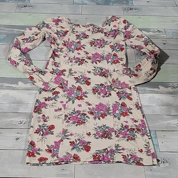 Billabong Y2K Bodycon Floral Long Sleeved Dress sz Medium - Picture 4 of 5